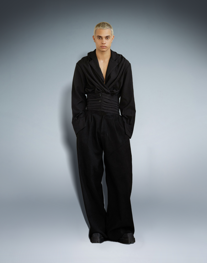 che bụng mỡ shirt black