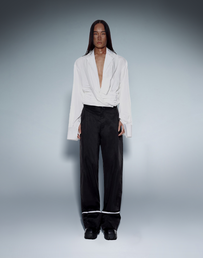 che bụng mỡ shirt white